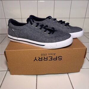 Sperry Striper 2  Youth Size 2.5 Navy Canvas Boat Shoes 61443 New